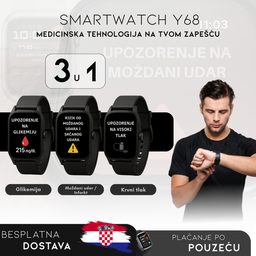 Smartwatch Y68 | Pametna kontrola  TESTE